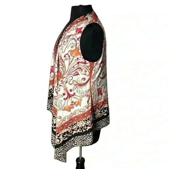 Chico’s Open Front Paisley Print Sleeveless Vest Size 0 - Picture 2 of 5